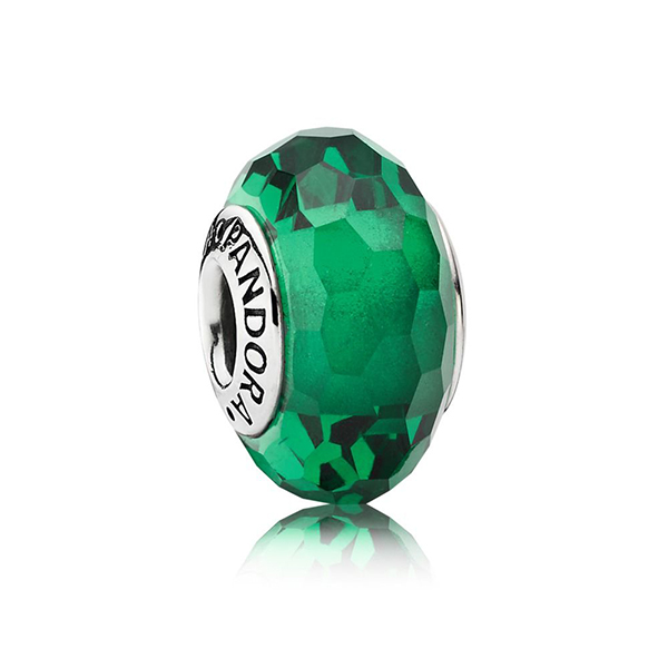 Green Faceted Murano Charm