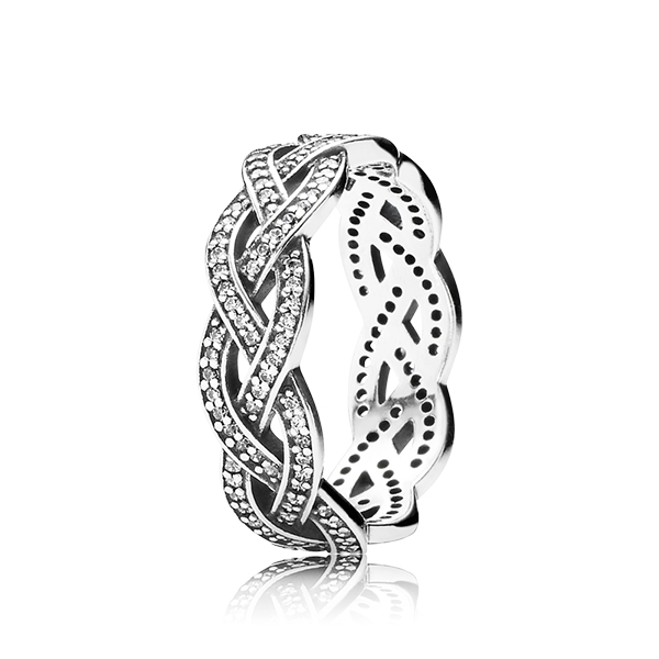 Sparkling Silver Braid Ring