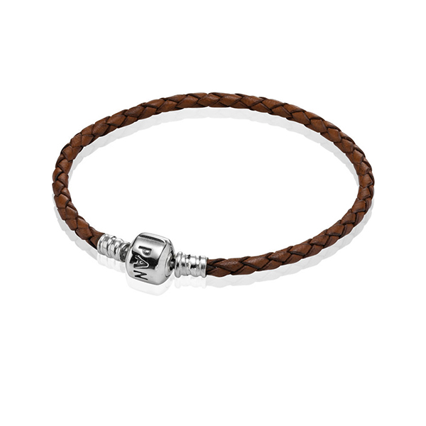 Moments Single Woven Leather Bracelet - Brown