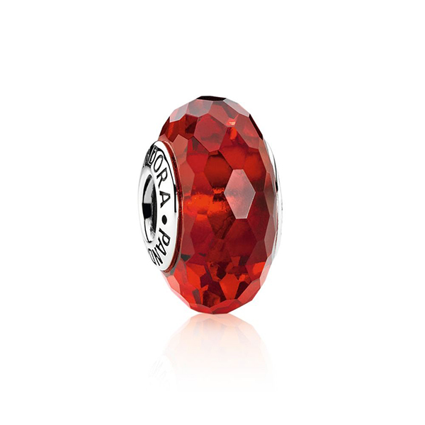 Red Faceted Murano Charm