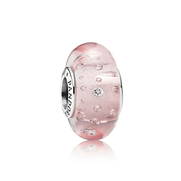 Pink Fizzle Murano Charm