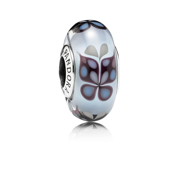 Blue butterfly kisses murano charm