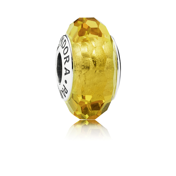 Golden Faceted Murano Charm